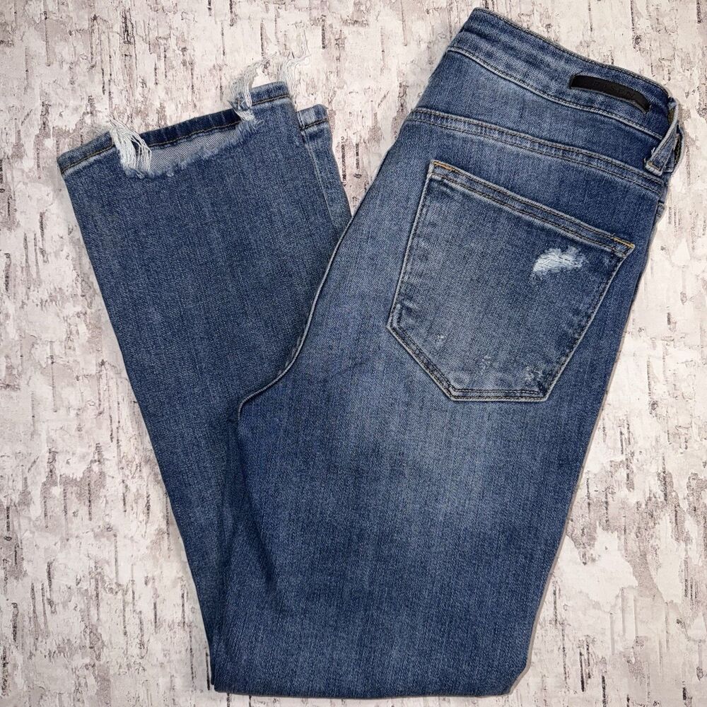 RISEN Distressed High Rise Jeans Size 27 Stretch Medium Wash Style RDP1268